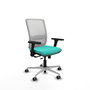 PIQUERAS Y CRESPO Silla de oficina Haches Turquesa y Blanco con mecanismo Sincro/Traslack