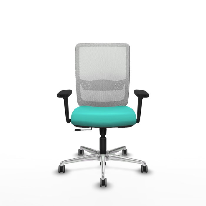 PIQUERAS Y CRESPO Silla de oficina Haches Turquesa y Blanco con mecanismo Sincro/Traslack