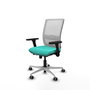 PIQUERAS Y CRESPO Silla de oficina Haches Turquesa y Blanco con mecanismo Sincro/Traslack