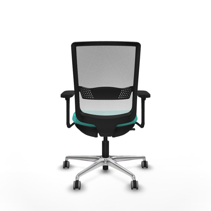 PIQUERAS Y CRESPO Silla de oficina Haches Turquesa y Blanco con mecanismo Sincro/Traslack