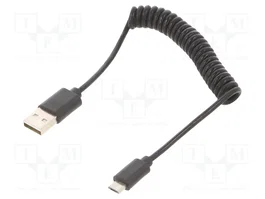 GEMBIRD Cablexpert USB 2.0 Espiral Negro y Dorado 0,6m