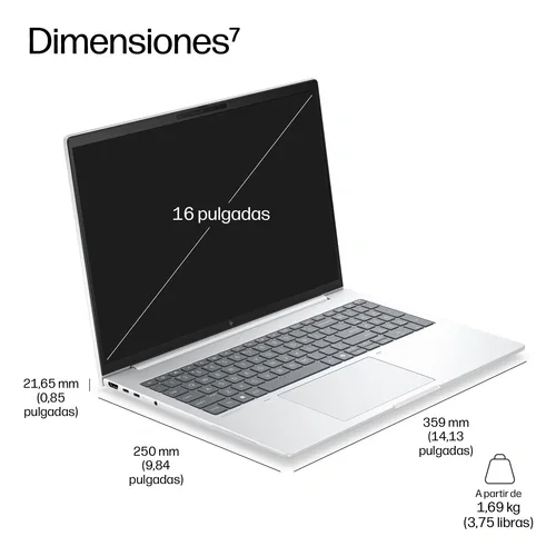 HP EliteBook 8 G2i 16 pulg. Intel Core Ultra 7, 32 GB RAM, 1 TB SSD, WUXGA, Plata HP EliteBook 8 G2i 16 pulg. Intel Core Ultra 7, 32 GB RAM, 1 TB SSD, WUXGA, Plata