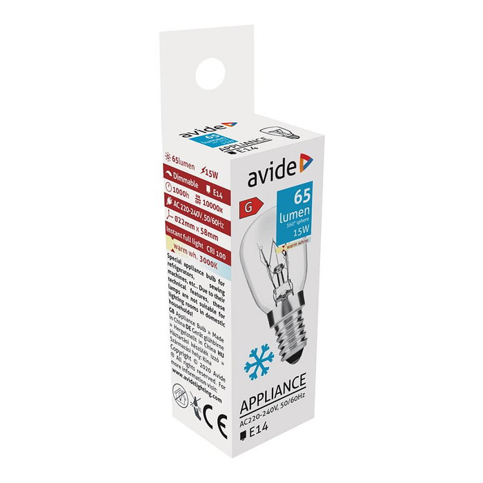 Avide Bombilla Halógena E14 15W 65lm 3000K Blanco Cálido