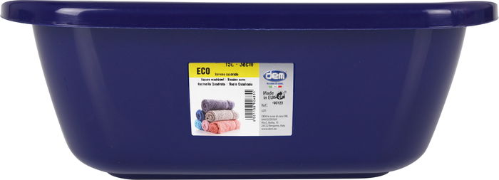 Dem Barreño Cuadrado 15L - 38 cm "Eco" (12 Unidades)