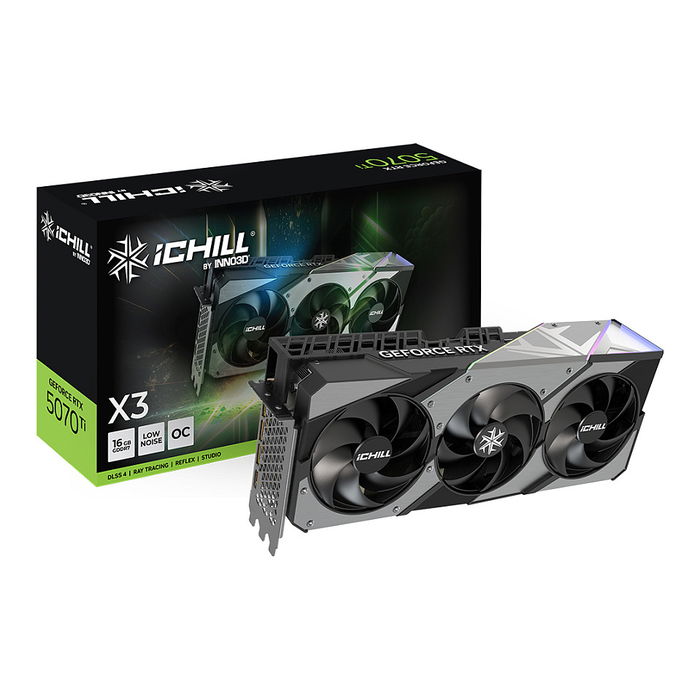 Inno3D iChill X3 Tarjeta Gráfica NVIDIA GeForce RTX 5070 Ti con 16 GB GDDR7 y 3 Ventiladores