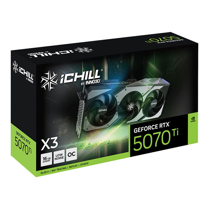 Inno3D iChill X3 Tarjeta Gráfica NVIDIA GeForce RTX 5070 Ti con 16 GB GDDR7 y 3 Ventiladores
