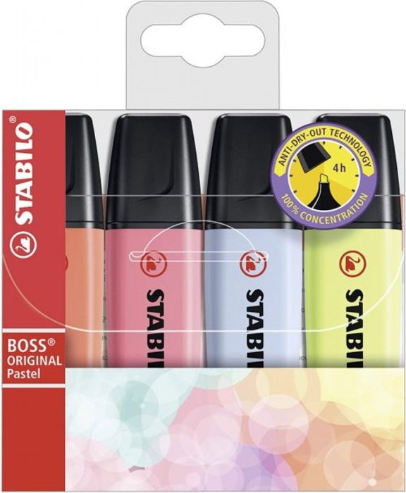 Stabilo Boss 70 Colores Pastel Surtidos Estuche de 4 Unidades