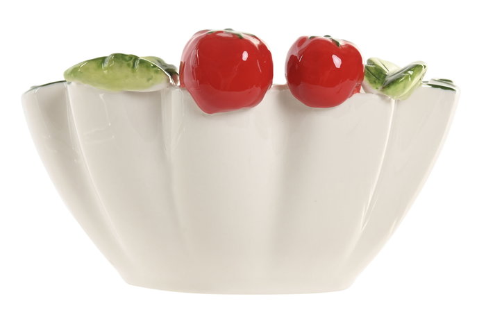 DKD Home Decor Cuenco de Gres Tomates Blanco DKD Home Decor Cuenco de Gres Tomates Blanco