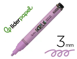 Liderpapel Rotulador Acrílico Base Agua para Todo Tipo de Superficie, Punta Redonda 3 mm, Color Lila