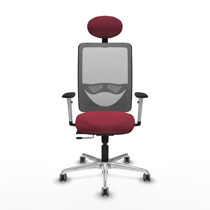 PIQUERAS Y CRESPO Silla de oficina Zulema Granate y Gris con mecanismo Sincro/Traslack PIQUERAS Y CRESPO Silla de oficina Zulema Granate y Gris con mecanismo Sincro/Traslack