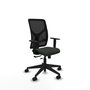 Silla de oficina Motilla con mecanismo Sincro/Traslack tapizada con Tela color Negro. Equipada con lumbar 1D, Brazos 1D y Ruedas 65mm nailon