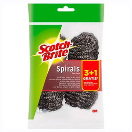 Scotch Brite Estropajo De Acero Inoxidable 3+1 Unidades Larga Duración