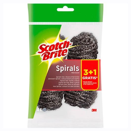 Scotch Brite Estropajo De Acero Inoxidable 3+1 Unidades Larga Duración