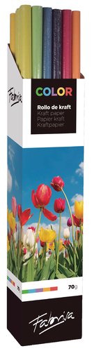 Papel De Embalar Kraft Rollo Fabrisa 1X5 Surtido Colores Expositor De 20 Papel De Embalar Kraft Rollo Fabrisa 1X5 Surtido Colores Expositor De 20