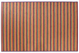 DKD Home Decor Alfombra de Bambú Rayas Multicolor 140x200 cm
