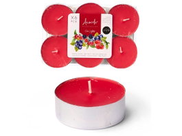 Acorde Set 6 Velas Tea Light Maxi 9h Frutos Rojos 17.5 x 11.8 x 2.2 cm Cera Roja (Set de 24)