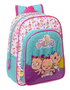 Mochila Escolar The Bellies 26 x 34 x 11 cm Morado Turquesa Blanco