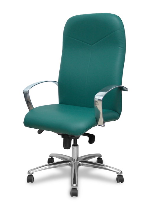 Sillón Caudete con mecanismo Basculante avanzado tapizada con Similpiel color Verde botella. Equipado con Base aluminio, Brazos fijos y Ruedas de parqué Sillón Caudete con mecanismo Basculante avanzado tapizada con Similpiel color Verde botella. Equipado con Base aluminio, Brazos fijos y Ruedas de parqué