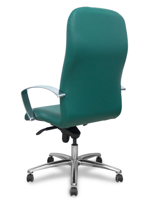 Sillón Caudete con mecanismo Basculante avanzado tapizada con Similpiel color Verde botella. Equipado con Base aluminio, Brazos fijos y Ruedas de parqué Sillón Caudete con mecanismo Basculante avanzado tapizada con Similpiel color Verde botella. Equipado con Base aluminio, Brazos fijos y Ruedas de parqué