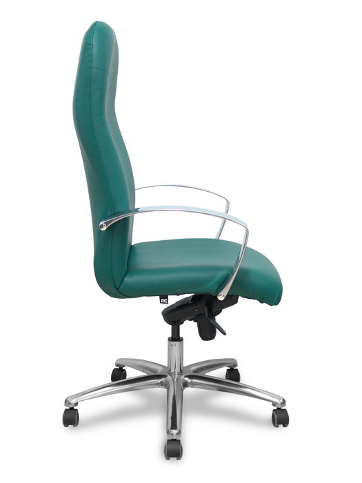 Sillón Caudete con mecanismo Basculante avanzado tapizada con Similpiel color Verde botella. Equipado con Base aluminio, Brazos fijos y Ruedas de parqué Sillón Caudete con mecanismo Basculante avanzado tapizada con Similpiel color Verde botella. Equipado con Base aluminio, Brazos fijos y Ruedas de parqué