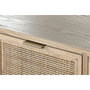 DKD Home Decor Cajonera Scandi de 6 Cajones y 2 Puertas, Abeto y Ratán Natural Dorado