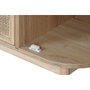 DKD Home Decor Cajonera Scandi de 6 Cajones y 2 Puertas, Abeto y Ratán Natural Dorado