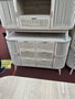DKD Home Decor Cajonera Scandi de 6 Cajones y 2 Puertas, Abeto y Ratán Natural Dorado