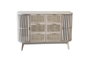 DKD Home Decor Cajonera Scandi de 6 Cajones y 2 Puertas, Abeto y Ratán Natural Dorado