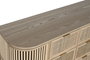 DKD Home Decor Cajonera Scandi de 6 Cajones y 2 Puertas, Abeto y Ratán Natural Dorado
