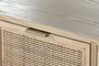 DKD Home Decor Cajonera Scandi de 6 Cajones y 2 Puertas, Abeto y Ratán Natural Dorado