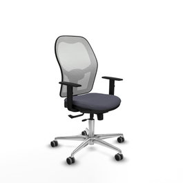 PIQUERAS Y CRESPO Silla de oficina Jorquera Gris/Blanco con mecanismo Sincro/Traslack