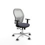 PIQUERAS Y CRESPO Silla de oficina Jorquera Gris/Blanco con mecanismo Sincro/Traslack