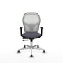 PIQUERAS Y CRESPO Silla de oficina Jorquera Gris/Blanco con mecanismo Sincro/Traslack