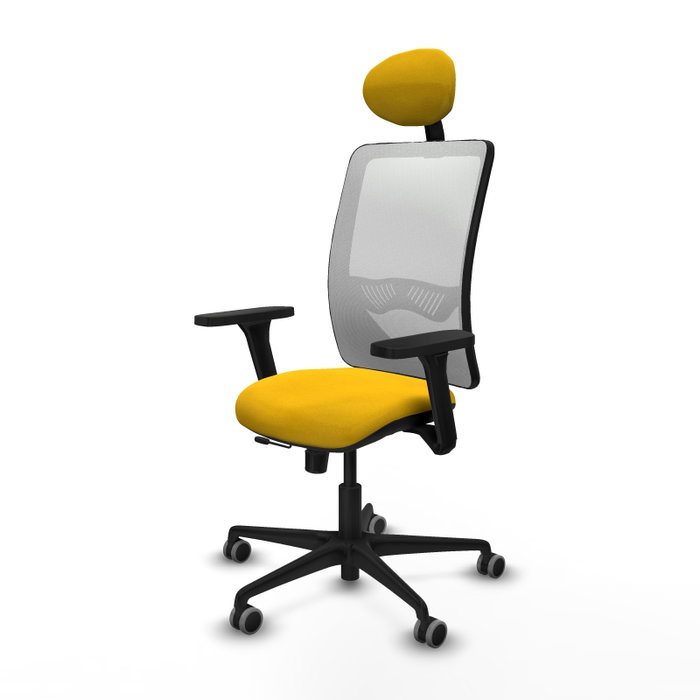 PIQUERAS Y CRESPO Silla de oficina Zulema con mecanismo Sincro/Traslack, Amarillo y Blanco PIQUERAS Y CRESPO Silla de oficina Zulema con mecanismo Sincro/Traslack, Amarillo y Blanco