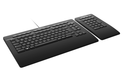 3Dconnexion Teclado USB Pro with Numpad 3DX-700093, Teclado Full-size Oficina, Con Reposamuñecas, USB, Color Negro