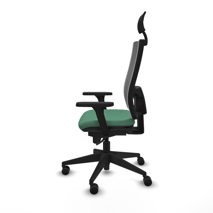 PIQUERAS Y CRESPO Silla de oficina Horna con mecanismo Sincro, Verde esmeralda y Gris