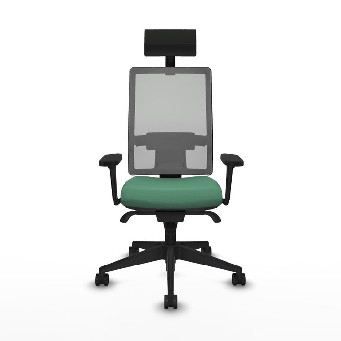 PIQUERAS Y CRESPO Silla de oficina Horna con mecanismo Sincro, Verde esmeralda y Gris