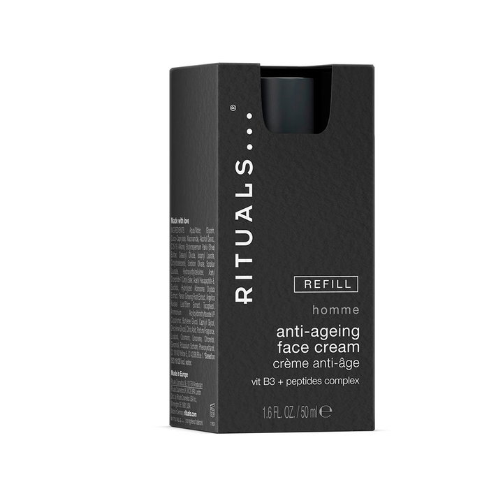 Rituals HOMME Crema Facial Antiedad Recarga 50 ml con Pptidos y Vitamina B3 para Hombre - Piel Sensible