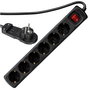 Rev Regleta de 6 tomas con interruptor y cable de 2 m, negro