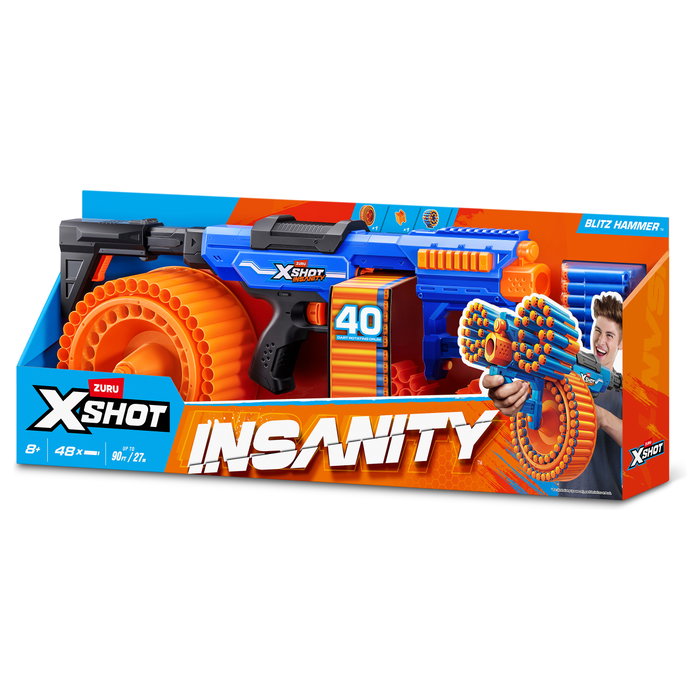 ZURU XSHOT Insanity Series Blitz Hammer con 48 dardos ZURU XSHOT Insanity Series Blitz Hammer con 48 dardos