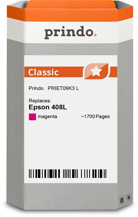 Prindo Classic L Cartucho de tinta magenta compatible con Epson 408L - 1.700 páginas Prindo Classic L Cartucho de tinta magenta compatible con Epson 408L - 1.700 páginas