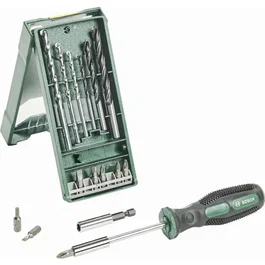 Bosch 2607017654 Juego de brocas y puntas Mini X-Line de 14 piezas + portapuntas para destornillador