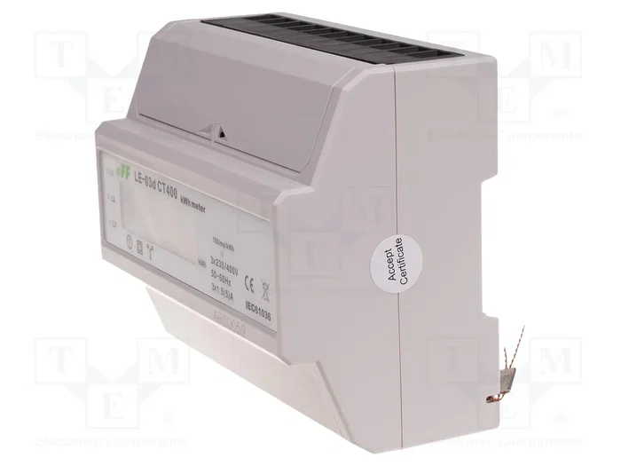 F&F Contador digital para raíl DIN, 3-fásica, 4 cables con LCD F&F Contador digital para raíl DIN, 3-fásica, 4 cables con LCD