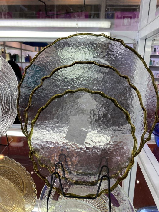 DKD Home Decor Plato de Cristal Transparente 16x16x1,5 cm Pack de 4