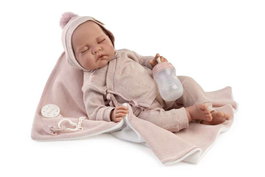 Antonio Juan - Muñeca recién nacida bebé realista Luna toquilla sueños 42cm con accesorios, multilingüe