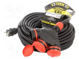 KEL Prolongador de alimentación H05RR-F 3G2,5mm2 25m Negro