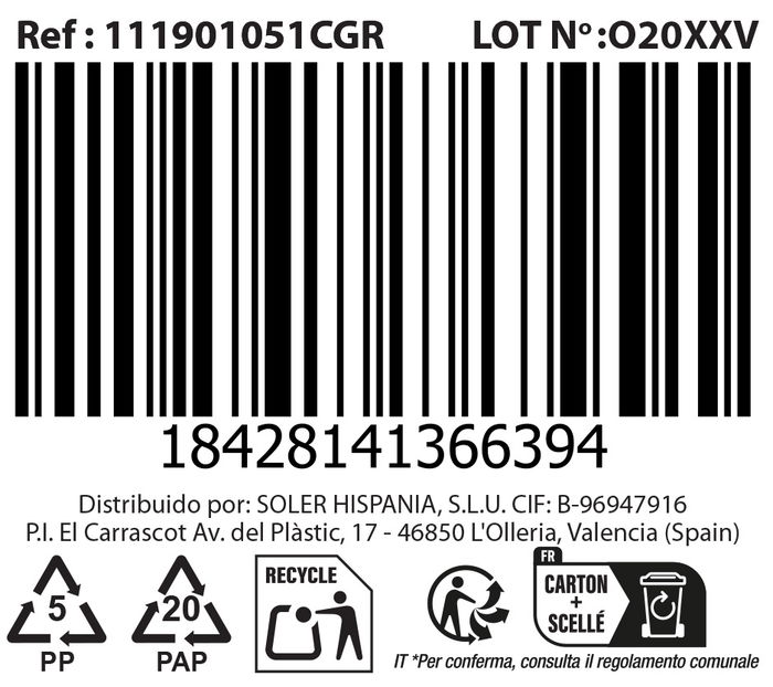 La Mediterranea Set 2 Tazas Café con Leche 21 cl Diamond Naira (36 Cajas)