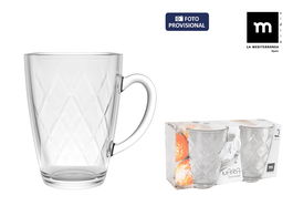 La Mediterranea Set 2 Tazas Café con Leche 21 cl Diamond Naira (36 Cajas)