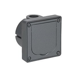 BUSCH-JAEGER BJ 20 EFDB2 Enchufe de Pared con Tapa de Seguridad y Protección de Contacto, 2P+E 250V 16A, Color Gris