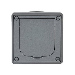 BUSCH-JAEGER BJ 20 EFDB2 Enchufe de Pared con Tapa de Seguridad y Protección de Contacto, 2P+E 250V 16A, Color Gris
